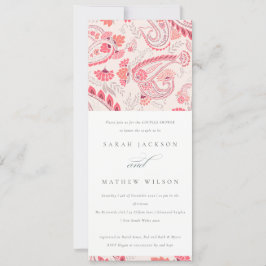 Chique Blush Paisley Typografie Elk Jaar Jubileum Kaart
