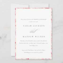 Chique Blush Paisley Typografie Elk Jaar Jubileum Kaart