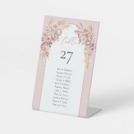 Chique blush pampas boho arch eucalyptus reclamebord met voetstuk