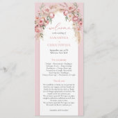 Chique blush peonies pampas boho arch boho program programmakaart (Voorkant)