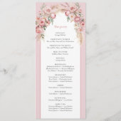 Chique blush peonies pampas boho arch boho program programmakaart (Achterkant)