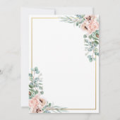 Chique Blush Roos Bloemen Baby shower Geometrisch  Kaart (Achterkant)