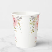Chique Blush Roze Bloemen Baby shower Verjaardagsf Papieren Bekers (Links)