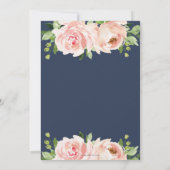 Chique Blush Roze Bloemen Groen Bruiloft Kaart (Achterkant)