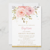 Chique Blush Roze Bloemen Rozen Gouden bladeren Do Kaart (Voorkant)