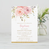 Chique Blush Roze Bloemen Rozen Gouden bladeren Do Kaart (Staand voorkant)