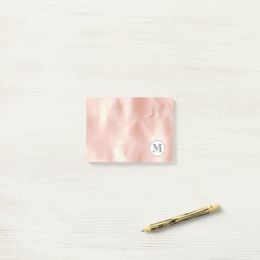 Chique Blush Roze Cowgirl Koeienhuid Monogram Post-it® Notes (Op bureau)