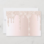 Chique Blush Roze Dripping Glitter Maid of Honor Kaart (Achterkant)
