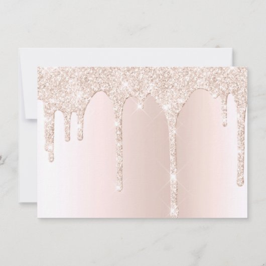 Chique Blush Roze Dripping Glitter Matron of Honor Kaart (Achterkant)