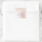Chique Blush Roze Dripping Glitter Vrijgezellenfee Vierkante Sticker (Tas)