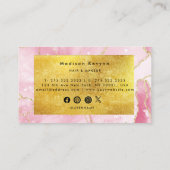 Chique blush roze en faux gouden folie visitekaartje (Achterkant)
