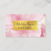 Chique blush roze en faux gouden folie visitekaartje (Voorkant)