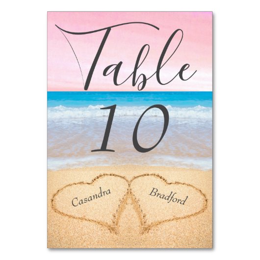 Chique Blush Roze en Strand Bruiloft 2 Harten in Z Kaart (Achterkant)