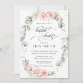 Chique Blush Roze Floral Leafy Wreath Vrijgezellen Kaart (Voorkant)