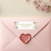 Chique Blush Roze Goud Bloemen Bruiloft Retouradre Etiket
