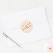 Chique Blush Roze & Goud Sweet 16 Party Ronde Sticker (Envelop)