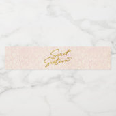 Chique Blush Roze & Goud Sweet 16 Party Waterfles Etiket (Enkel label)