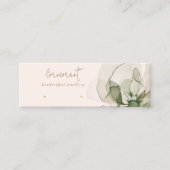 Chique Blush Roze Groene Bloem Stud Oorbel Display Mini Visitekaartje (Voorkant)