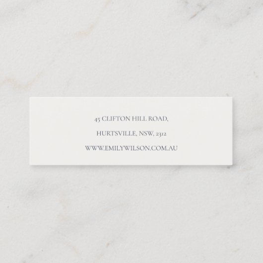 Chique Blush Roze Groene Bloem Stud Oorbel Display Mini Visitekaartje (Achterkant)