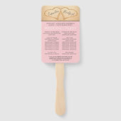 Chique Blush Roze Harten Zand Strand Bruiloft Prog Handwaaier (Achterkant)