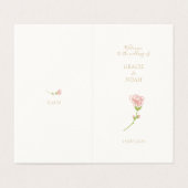 Chique Blush Roze Ivoor Vouwkaart Huwelijksprogram Kaart (Buitenkant ongevouwen)
