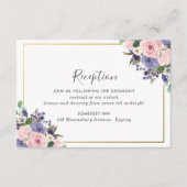 Chique blush roze lavendel bloemenbruiloft recepti informatiekaartje (Voorkant)