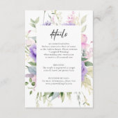 Chique Blush Roze Lavendel Pioenrozen DETAILS Brui Informatiekaartje (Voorkant)