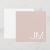 Chique Blush Roze Monogram Oversized Initialen Notitiekaartje (Voorkant / Achterkant)