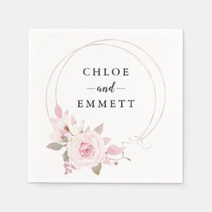 Chique Blush Roze Rose Bloemkrans Servet