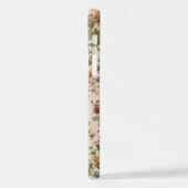 Chique Blush Roze Rose Geel Bloem Bladerpatroon iPhone Hoesje (Linkerkant)