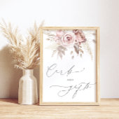 Chique Blush Roze Stoffig Roos Bloemen Kaarten en  Poster