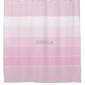 Chique blush roze streep patroon douchegordijn (Voorkant)