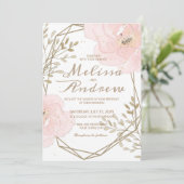 Chique Blush Roze & Taupe Romantische Bloemen Brui Kaart (Staand voorkant)