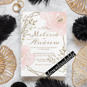 Chique Blush Roze & Taupe Romantische Bloemen Brui Kaart