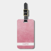 Chique Blush Roze Waterverf Wassen Modern Vrouweli Bagagelabel (Voorkant verticaal)