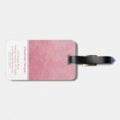 Chique Blush Roze Waterverf Wassen Modern Vrouweli Bagagelabel (Achterkant horizontaal)