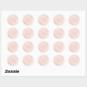 Chique Blush Roze Wax Envelop Seal Monogram Sticke Ronde Sticker (Vel)