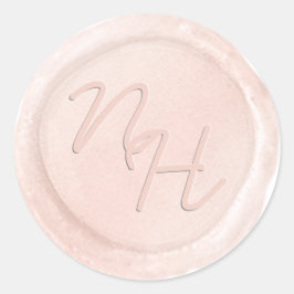 Chique Blush Roze Wax Envelop Seal Monogram Sticke Ronde Sticker