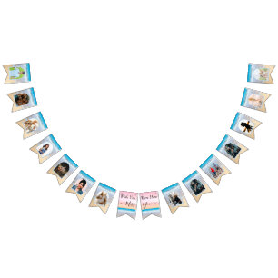 Chique Blush Roze Zonsondergang Strand Bruiloft Vlaggetjes