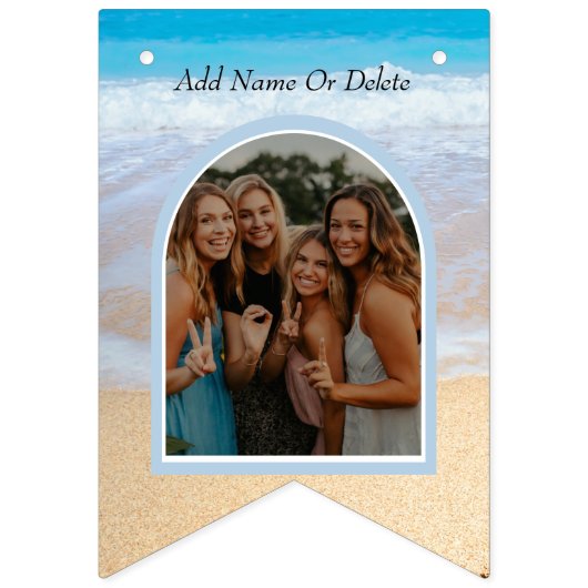 Chique Blush Roze Zonsondergang Strand Bruiloft Vlaggetjes (Tweede vlag)