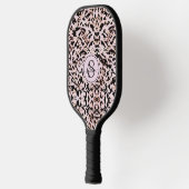 Chique Blush Roze Zwart Goud Luipaard Print Meisje Pickleball Paddle (Links)