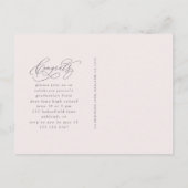 Chique Blush Script Een foto Graduation Party Aankondigingskaart (Achterkant)