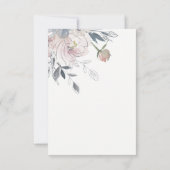 Chique Blush Waterverf Bloemen Bruiloft Details RSVP Kaartje (Achterkant)