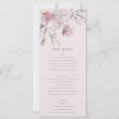 Chique Blush Waterverf Bloemen Bruiloft Menu Kaart (Voorkant)