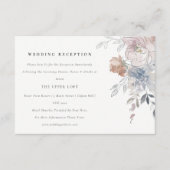 Chique Blush Waterverf Bloemen Bruiloft Receptie Informatiekaartje (Voorkant)