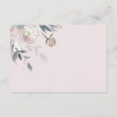 Chique Blush Waterverf Bloemen Bruiloft Receptie Informatiekaartje (Achterkant)