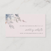 Chique Blush Waterverf Bloemen Bruiloft Website Informatiekaartje (Achterkant)