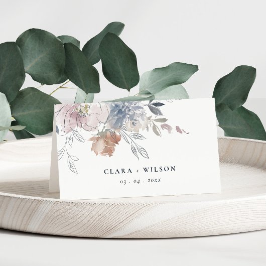 Chique Blush Waterverf Bloemen Bruiloft Website Plaatskaartje