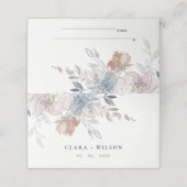 Chique Blush Waterverf Bloemen Bruiloft Website Plaatskaartje (Buitenkant ongevouwen)