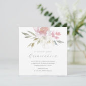 Chique Blush Waterverf Bloemen Quinceanera Foto Kaart (Staand voorkant)